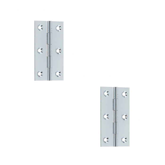 PACK Premium Polished Chrome Plain Butt Hinge 76x42x1.5mm Smooth Operation Door Hinges (1)