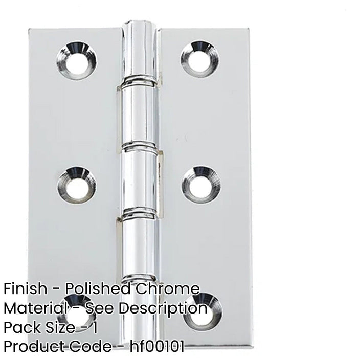 Double Phosphor Bronze Washered Hinge Polished Chrome 102x67x3mm Durability Style Door Hinges-1
