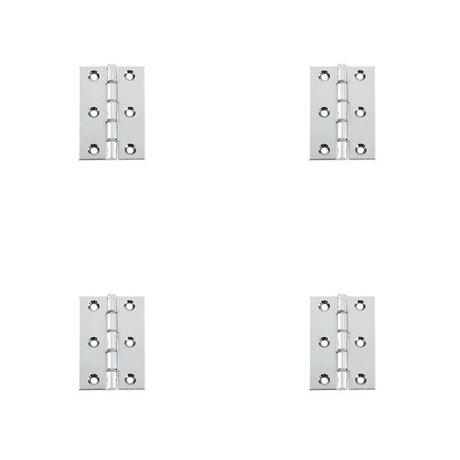 PACK Double Phosphor Bronze Washered Hinge Polished Chrome 102x67x3mm Durability Style Door Hinges