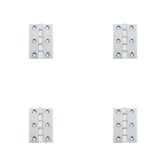 PACK Double Phosphor Bronze Washered Hinge Polished Chrome 102x67x3mm Durability Style Door Hinges