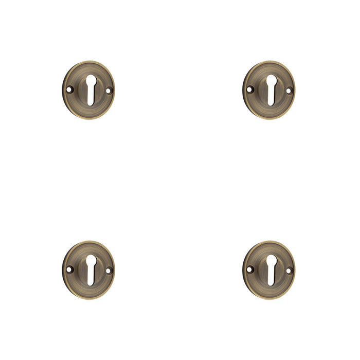 PACK 40mm Antique Brass Standard Keyway Escutcheon Luxury Homes Solid Brass Hole Cover