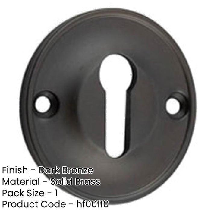40mm Dark Bronze Standard Keyway Escutcheon Luxury Homes Solid Brass Hole Cover-1