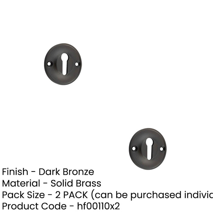 PACK 40mm Dark Bronze Standard Keyway Escutcheon Luxury Homes Solid Brass Hole Cover (1)-1
