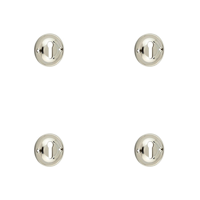 PACK 40mm Polished Nickel Keyway Escutcheon Luxury Homes Solid Brass Hole Cover