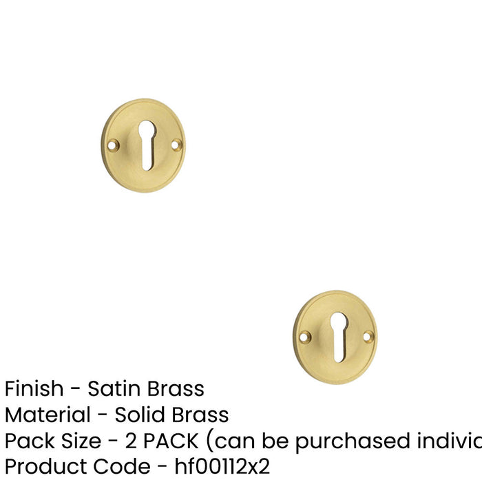 PACK 40mm Satin Brass Keyway Escutcheon Luxurious Homes Solid Brass Hole Cover (1)-1