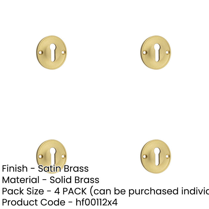 PACK 40mm Satin Brass Keyway Escutcheon Luxurious Homes Solid Brass Hole Cover-1