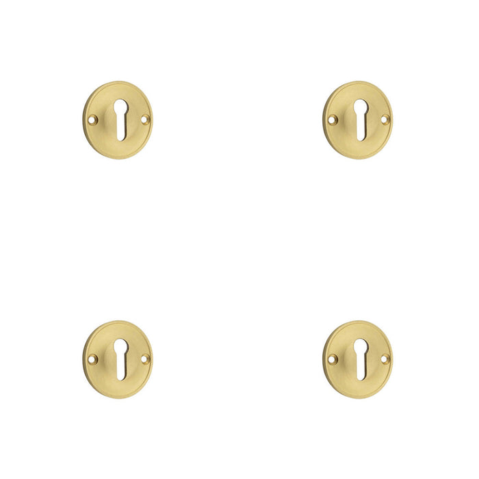 PACK 40mm Satin Brass Keyway Escutcheon Luxurious Homes Solid Brass Hole Cover