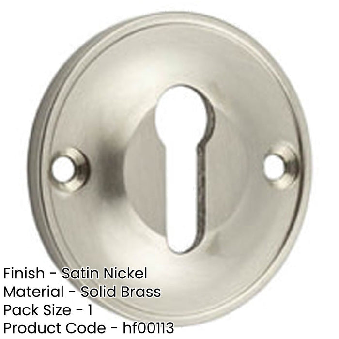Premium 40mm Keyway Escutcheon Satin Nickel Finish Solid Brass Hole Cover-1