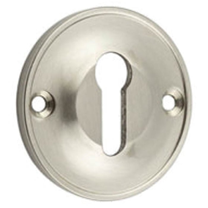 Premium 40mm Keyway Escutcheon Satin Nickel Finish Solid Brass Hole Cover