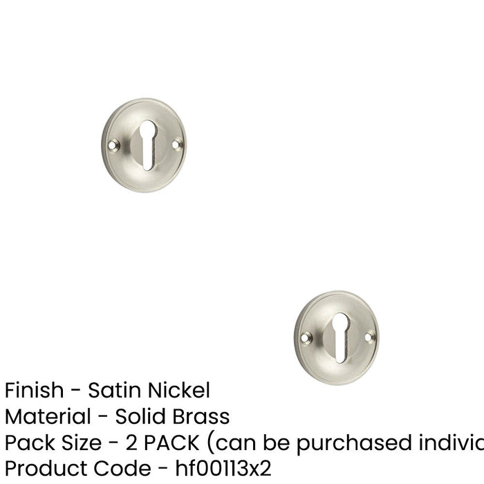 PACK Premium 40mm Keyway Escutcheon Satin Nickel Finish Solid Brass Hole Cover (1)-1