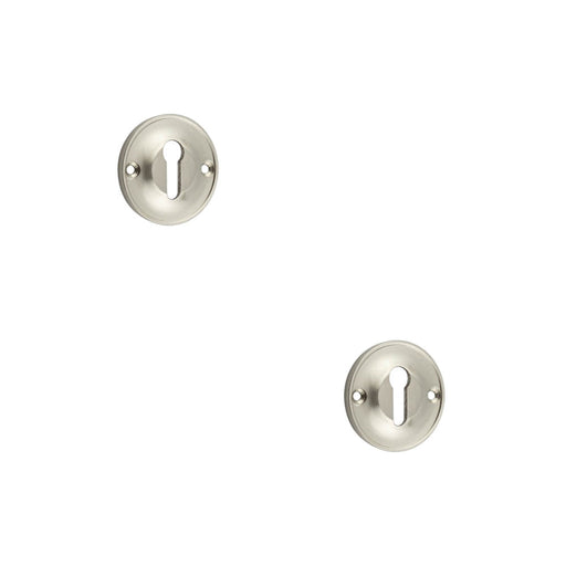 PACK Premium 40mm Keyway Escutcheon Satin Nickel Finish Solid Brass Hole Cover (1)