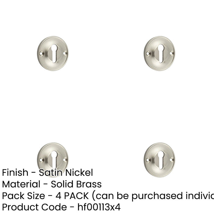 PACK Premium 40mm Keyway Escutcheon Satin Nickel Finish Solid Brass Hole Cover-1