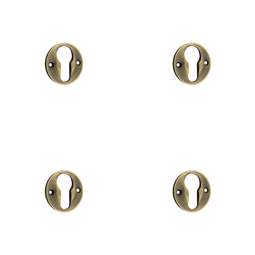 PACK Elegant 40mm Euro Profile Escutcheon Antique Brass Finish Solid Brass Hole Cover