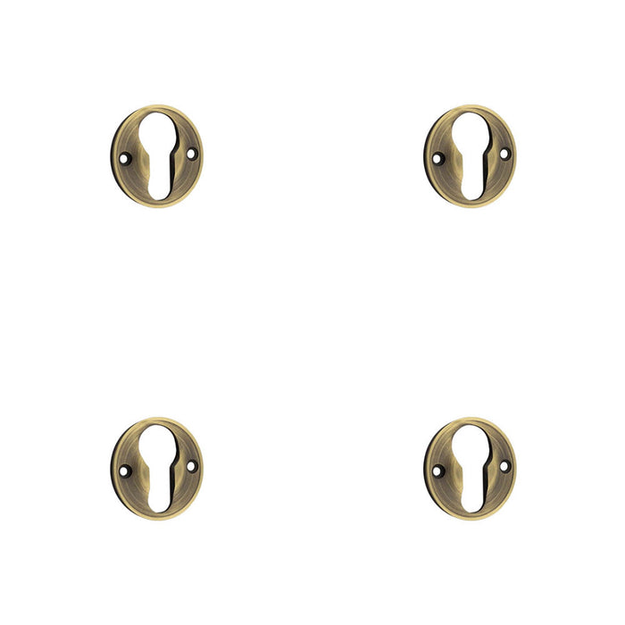 PACK Elegant 40mm Euro Profile Escutcheon Antique Brass Finish Solid Brass Hole Cover