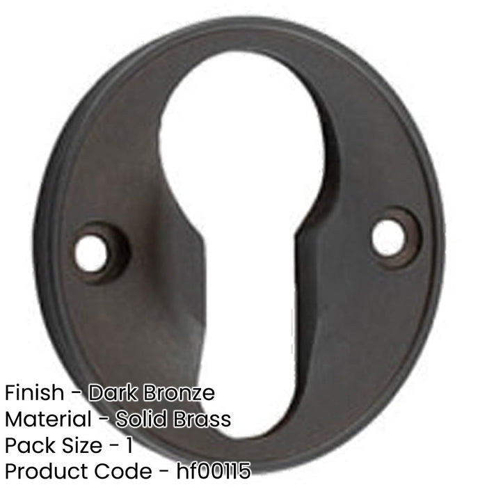 40mm Dark Bronze Euro Profile Escutcheon Luxury Homes Solid Brass Hole Cover-1