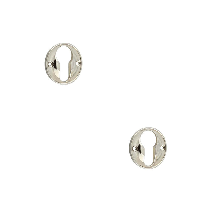 PACK Elegant 40mm Euro Profile Escutcheon Polished Nickel Luxurious Homes Solid Brass Hole Cover (1)