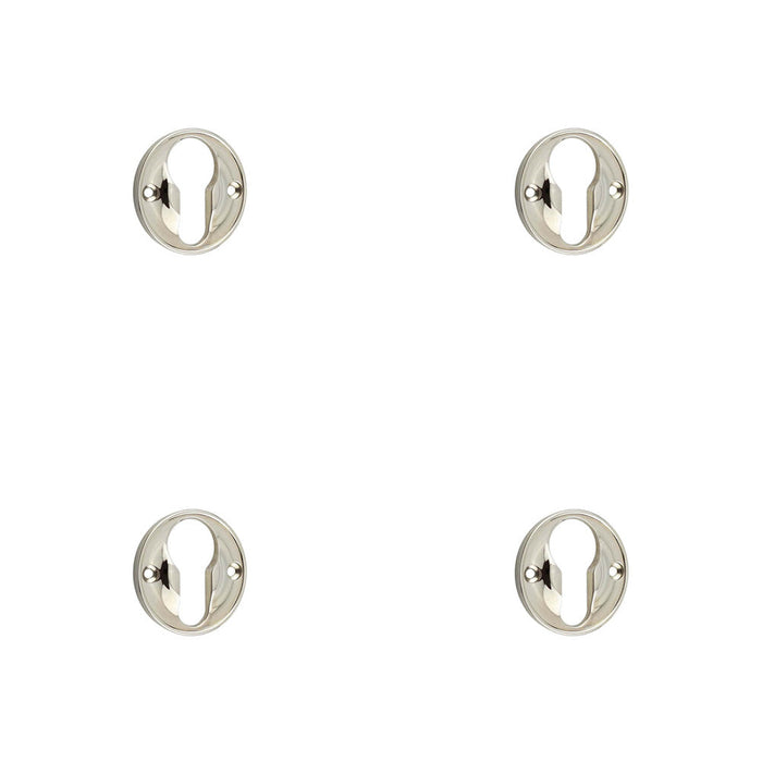 PACK Elegant 40mm Euro Profile Escutcheon Polished Nickel Luxurious Homes Solid Brass Hole Cover
