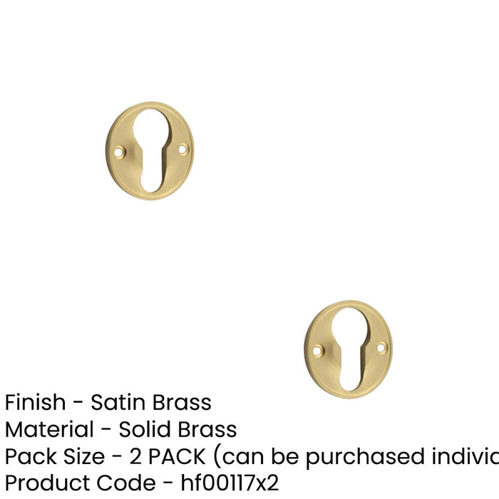 PACK Elegant 40mm Satin Brass Euro Profile Escutcheon Luxury Homes Solid Brass Hole Cover (1)-1