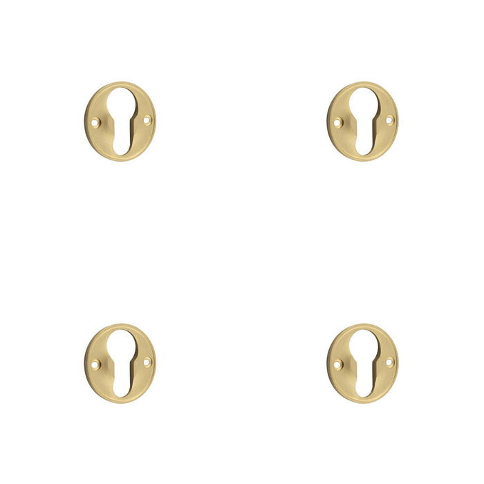 PACK Elegant 40mm Satin Brass Euro Profile Escutcheon Luxury Homes Solid Brass Hole Cover