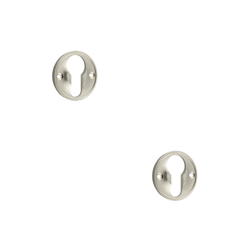 PACK Elegant 40mm Euro Profile Escutcheon Satin Nickel Finish Solid Brass Hole Cover (1)