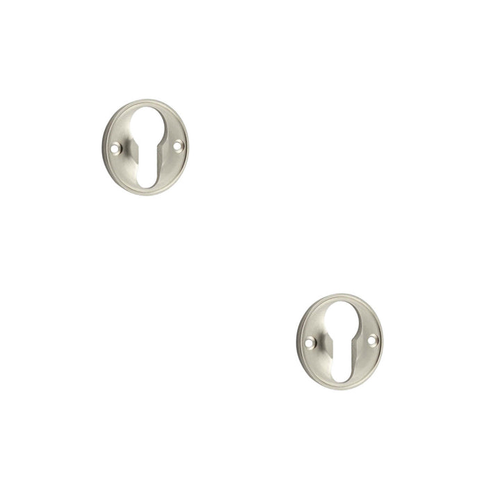 PACK Elegant 40mm Euro Profile Escutcheon Satin Nickel Finish Solid Brass Hole Cover (1)