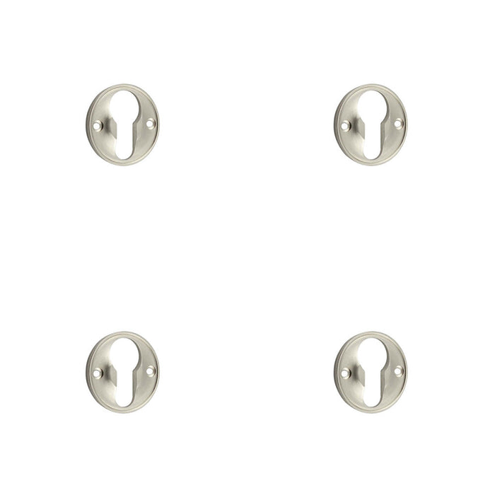 PACK Elegant 40mm Euro Profile Escutcheon Satin Nickel Finish Solid Brass Hole Cover