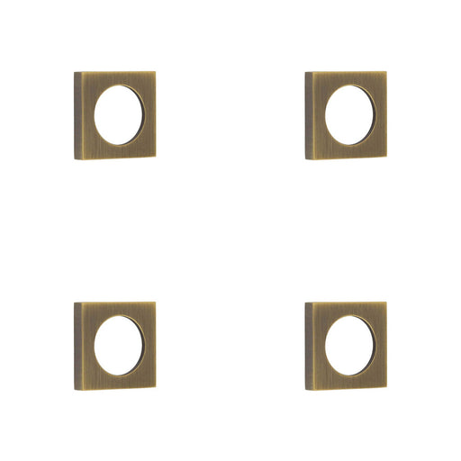 PACK Elegant Antique Brass Square Outer Rose Escutcheon Solid Brass Hole Cover