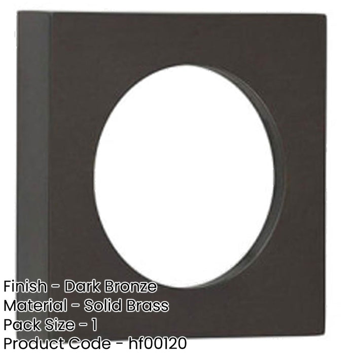 Modern Dark Bronze Square Outer Rose Escutcheon Solid Brass Hole Cover-1