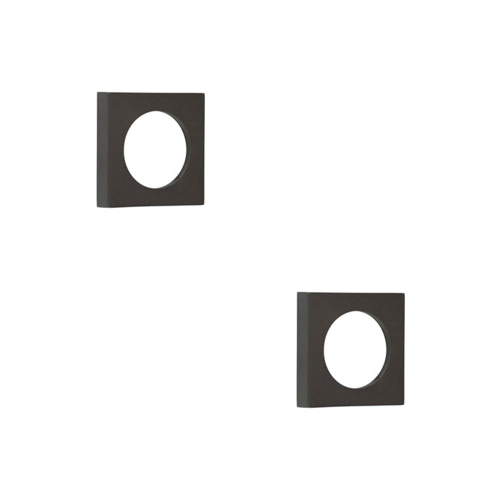 PACK Modern Dark Bronze Square Outer Rose Escutcheon Solid Brass Hole Cover (1)