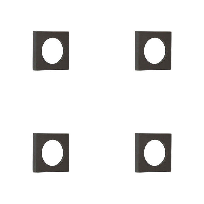 PACK Modern Dark Bronze Square Outer Rose Escutcheon Solid Brass Hole Cover
