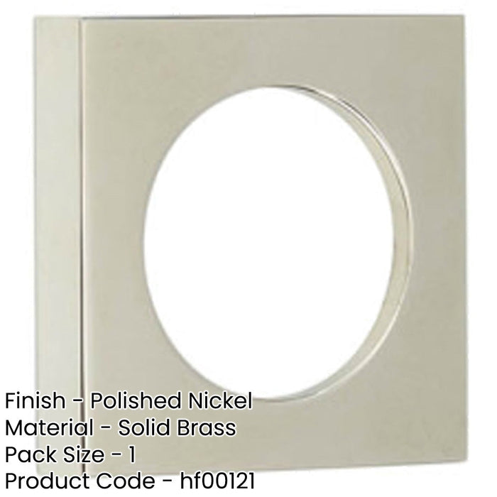 Modern Polished Nickel Square Outer Rose Escutcheon Solid Brass Hole Cover-1