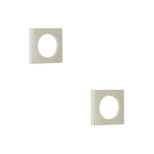 PACK Modern Polished Nickel Square Outer Rose Escutcheon Solid Brass Hole Cover (1)