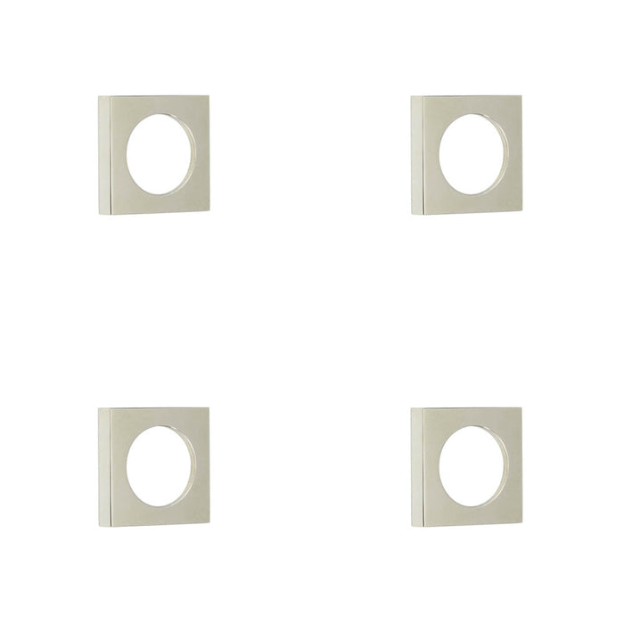 PACK Modern Polished Nickel Square Outer Rose Escutcheon Solid Brass Hole Cover