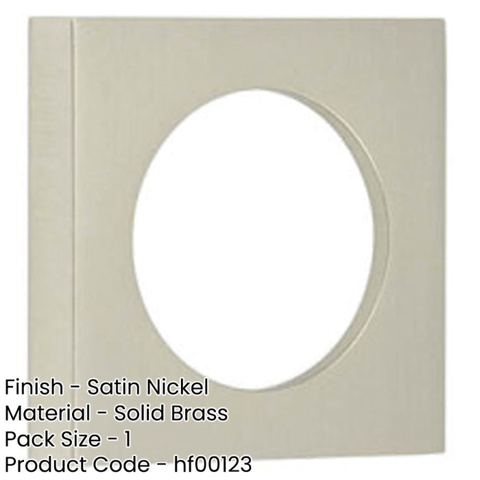 Modern Satin Nickel Square Outer Rose Escutcheon Solid Brass Hole Cover-1