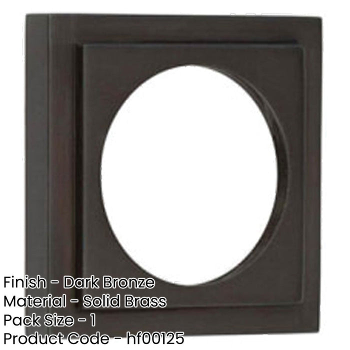 Elegant Stepped Square Outer Rose Dark Bronze Luxury Escutcheons Solid Brass Hole Cover-1
