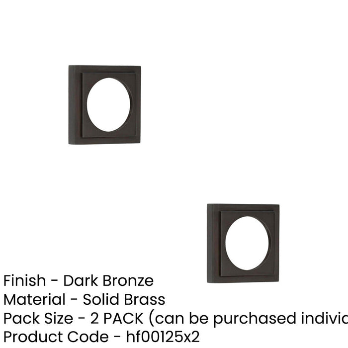 PACK Elegant Stepped Square Outer Rose Dark Bronze Luxury Escutcheons Solid Brass Hole Cover (1)-1
