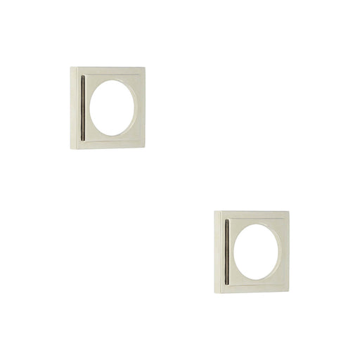 PACK Elegant Stepped Square Outer Rose Escutcheon Polished Nickel Solid Brass Hole Cover (1)