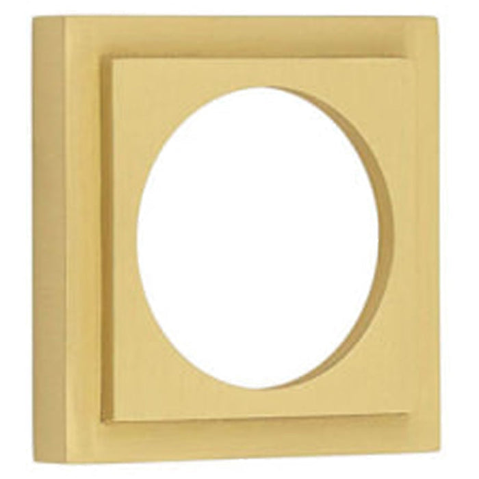 Elegant Stepped Square Outer Rose Satin Brass Luxurious Escutcheons Solid Brass Hole Cover
