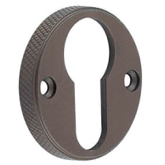 Stylish Knurled Euro Profile Escutcheon Dark Bronze Doors Solid Brass Hole Cover