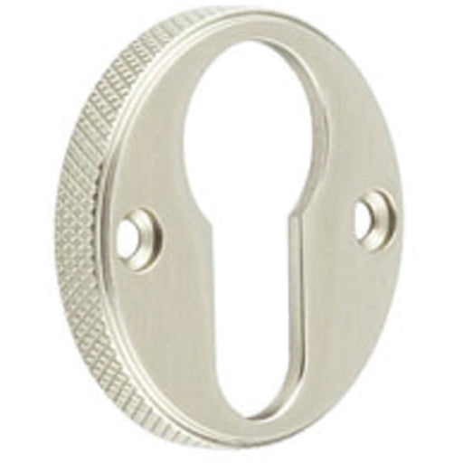 Stylish Knurled Euro Profile Escutcheon Satin Nickel Finish Solid Brass Hole Cover