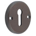 Stylish Knurled Standard Keyway Escutcheon Dark Bronze Finish Solid Brass Hole Cover