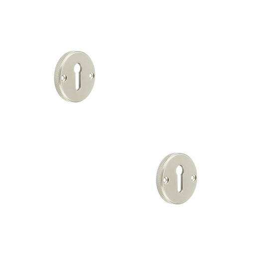 PACK Stylish Knurled Keyway Escutcheon Satin Nickel Elegant Doors Solid Brass Hole Cover (1)