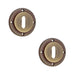 PACK Antique Brass Standard Keyway Escutcheons with Rose Design Solid Brass Hole Cover (1)