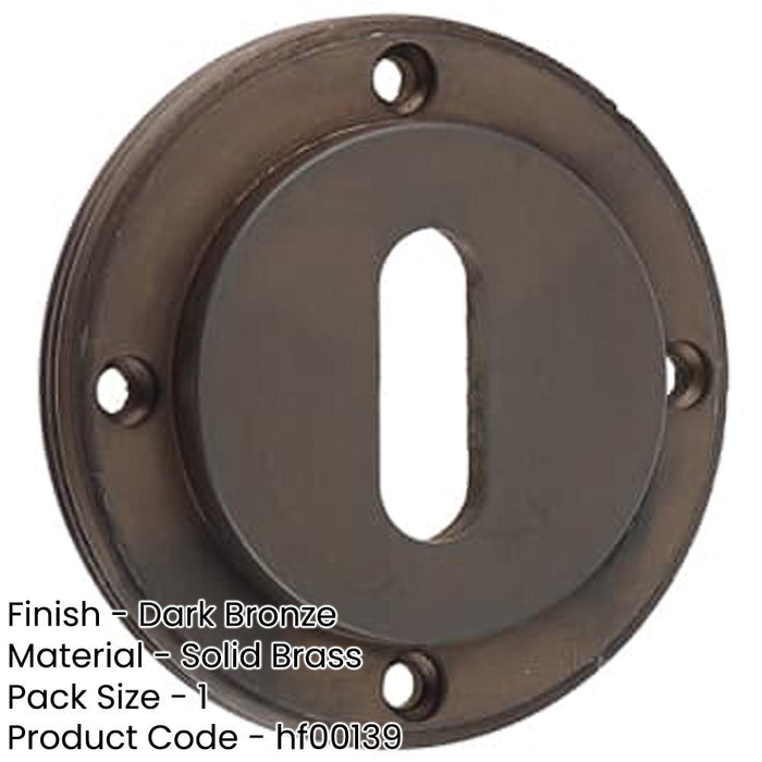 Premium Dark Bronze Standard Keyway Escutcheons with Rose Design Solid Brass Hole Cover-1