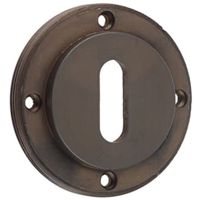 Premium Dark Bronze Standard Keyway Escutcheons with Rose Design Solid Brass Hole Cover