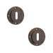 PACK Premium Dark Bronze Standard Keyway Escutcheons with Rose Design Solid Brass Hole Cover (1)