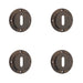 PACK Premium Dark Bronze Standard Keyway Escutcheons with Rose Design Solid Brass Hole Cover