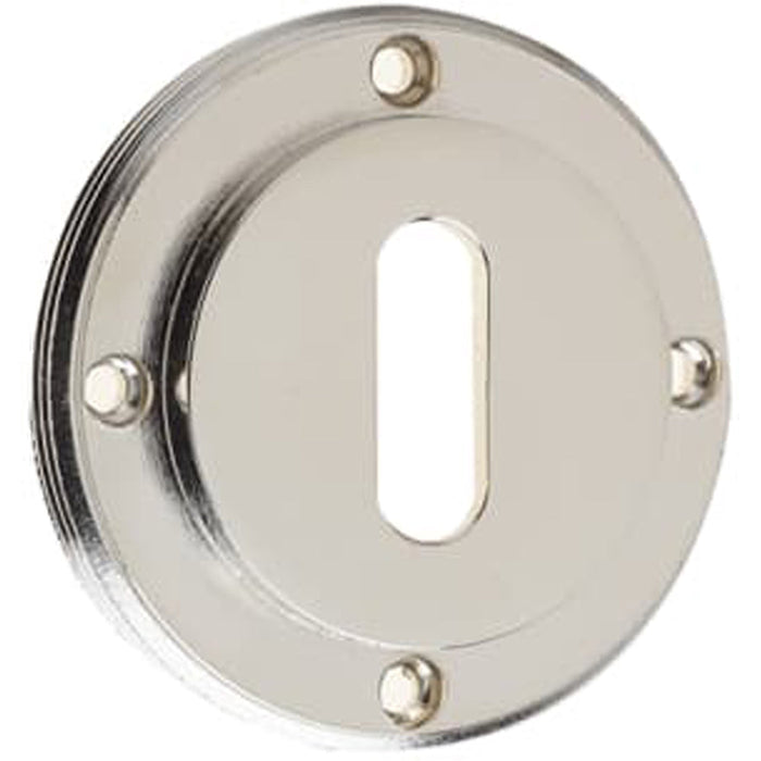 Polished Nickel Standard Keyway Escutcheons Enhanced Security Solid Brass Hole Cover