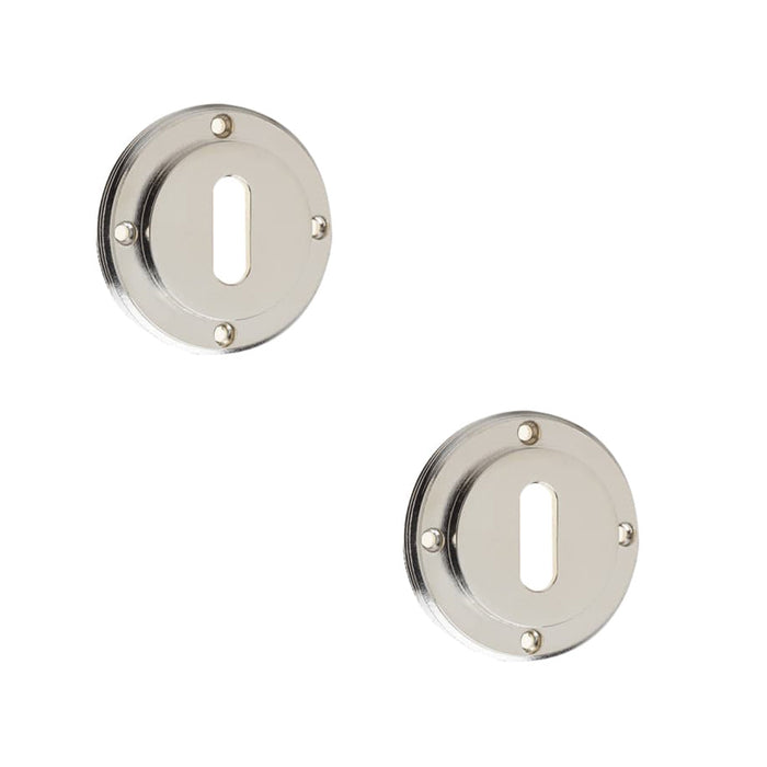 PACK Polished Nickel Standard Keyway Escutcheons Enhanced Security Solid Brass Hole Cover (1)