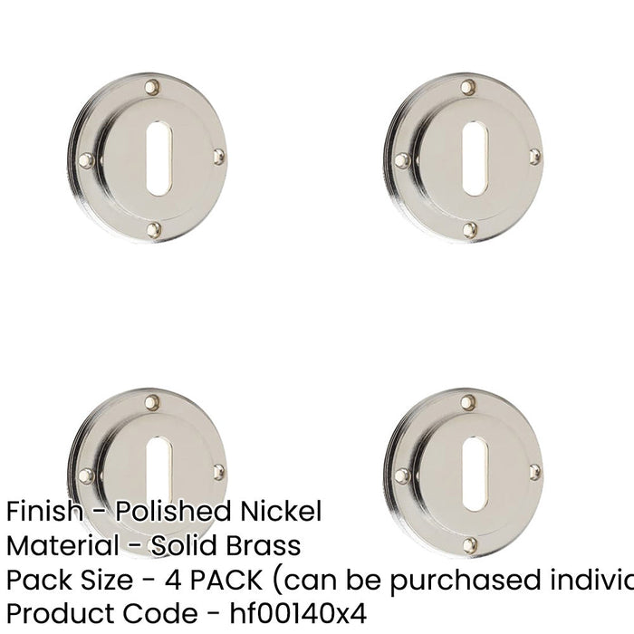 PACK Polished Nickel Standard Keyway Escutcheons Enhanced Security Solid Brass Hole Cover-1